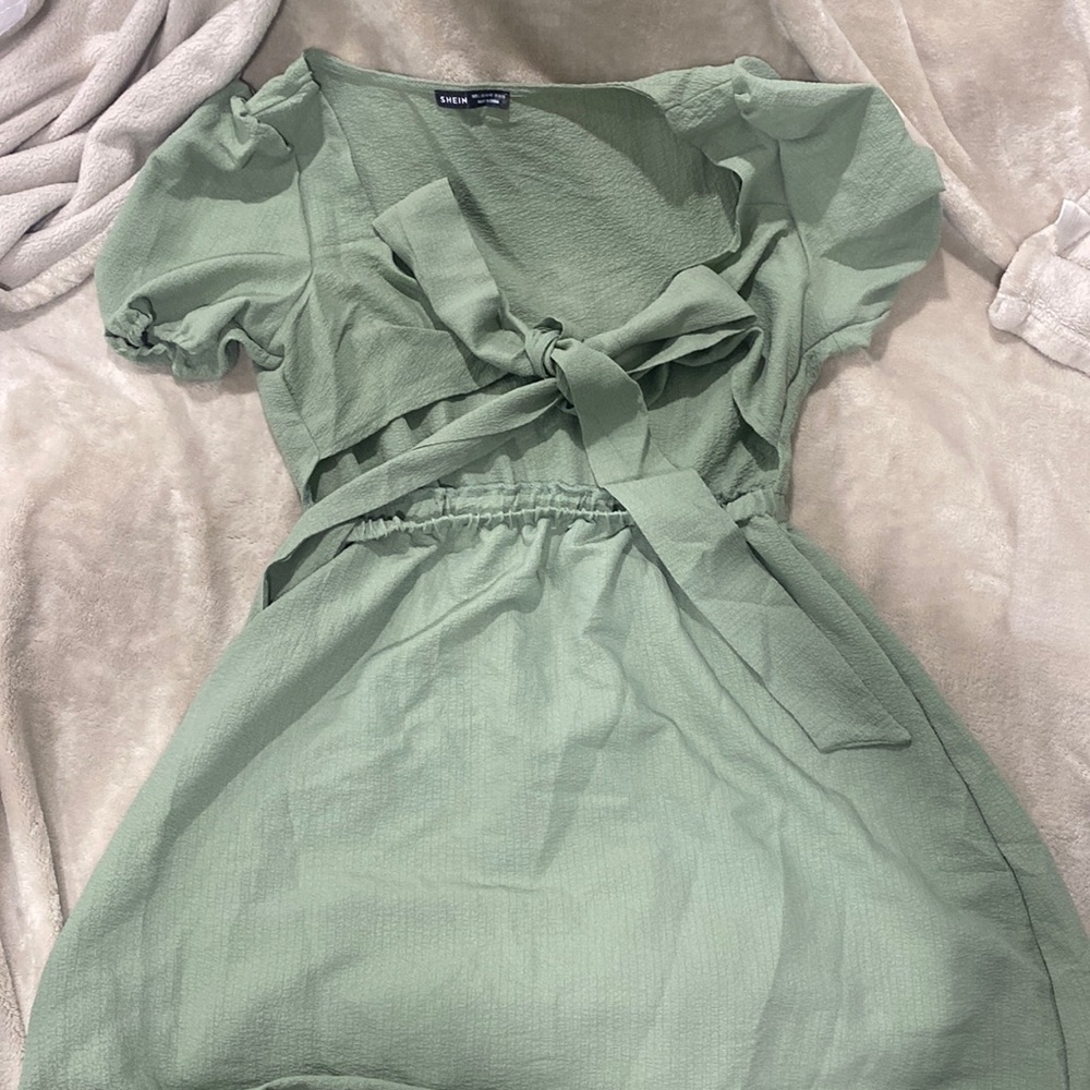 shein short dress front tie